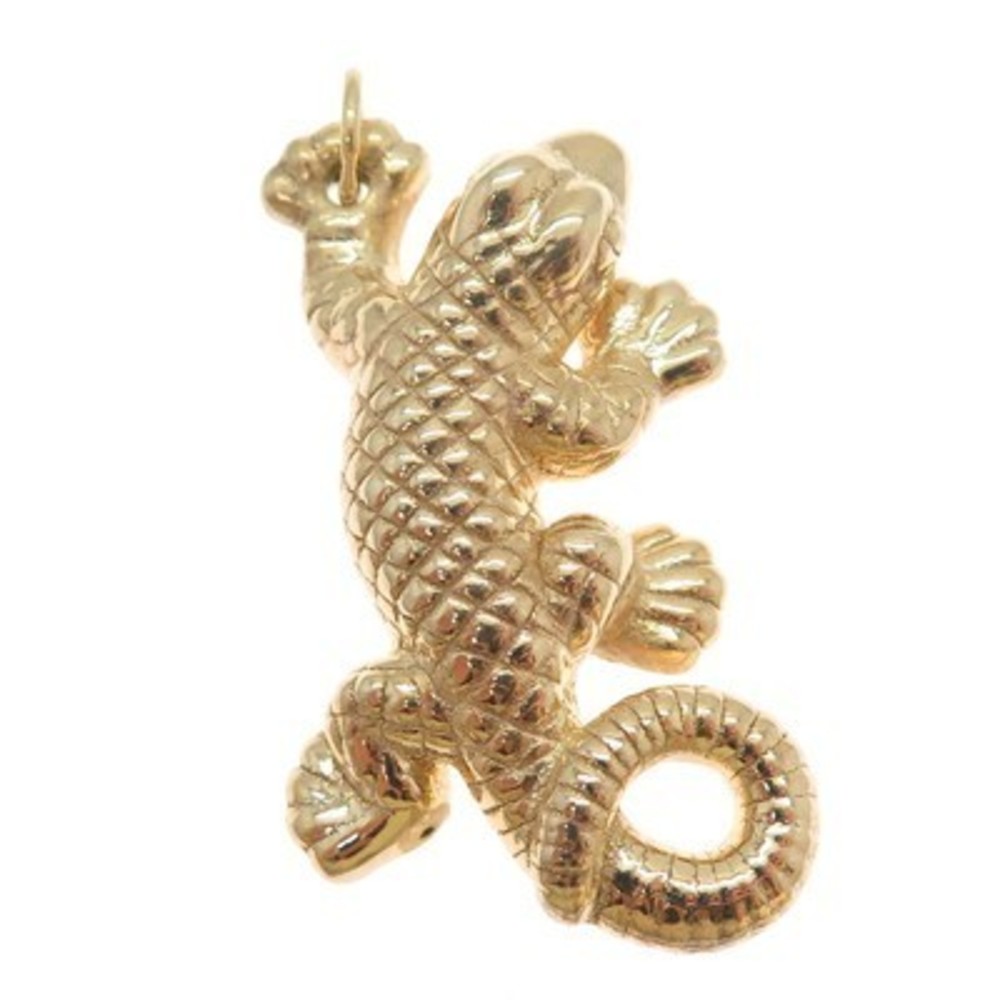ITAOR 925 Sterling Silver Gold Plated Vintage Italy Lizard 3D Charm Pendant - Picture 7 of 8